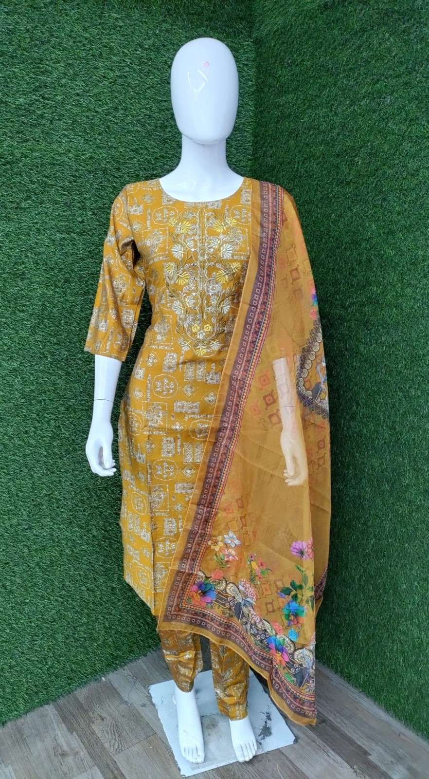 BEMITEX INDIA PRESENTS DIGITAL VISCOSE MODAL FABRIC WITH FULL INNER AND NECK WORK READYMADE 3 PIECE SUIT WHOLESALE SHOP IN SURAT